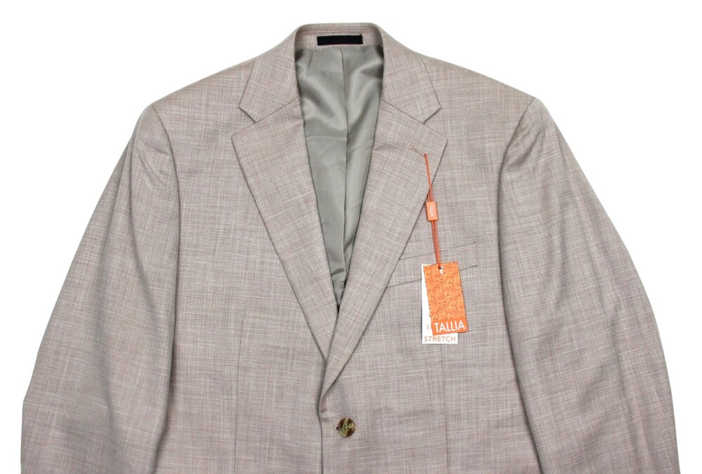 Tallia Valiant Suit Jacket 40 S Mens Tan Classic Fit Stretch Blazer Sport Coat